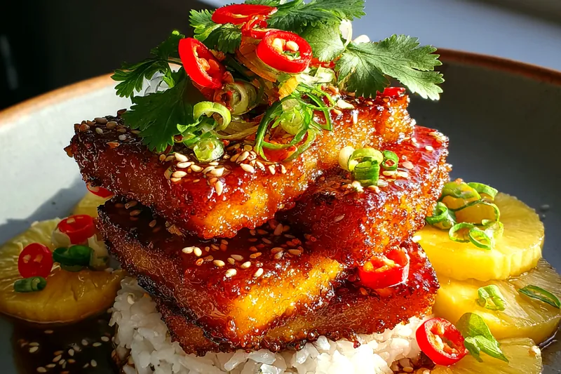 Fresh ingredients for Hawaiian Glazed Chicken Stack