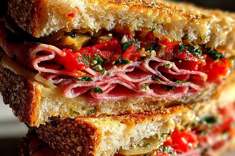 Cooking process for Hearty Italian Deli Sandwich