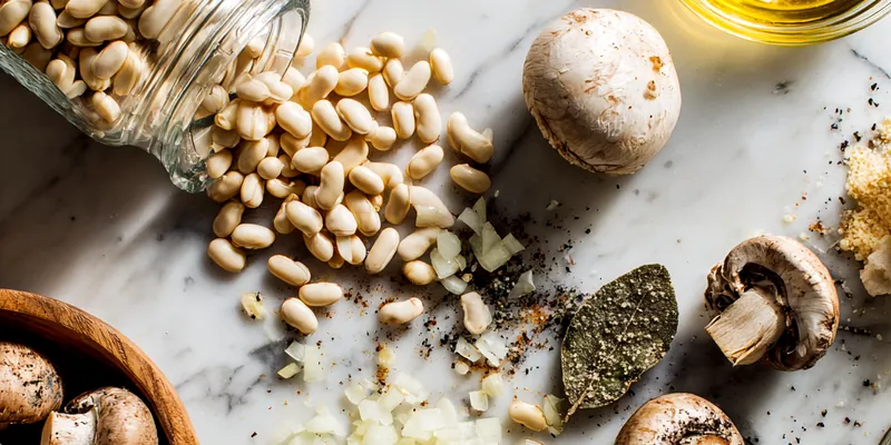 Hearty White Bean and Mushroom Soup