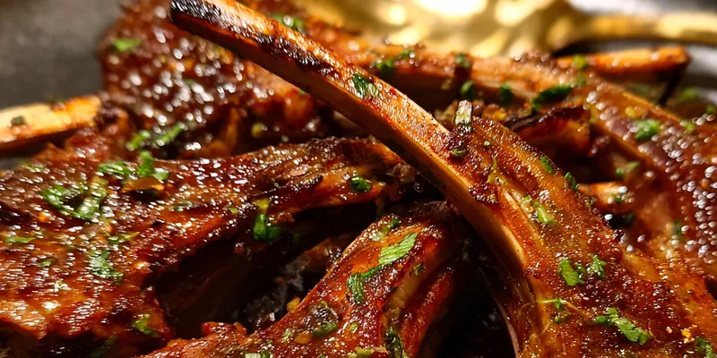 Delicious Herb Glazed Lamb Chops served on a plate
