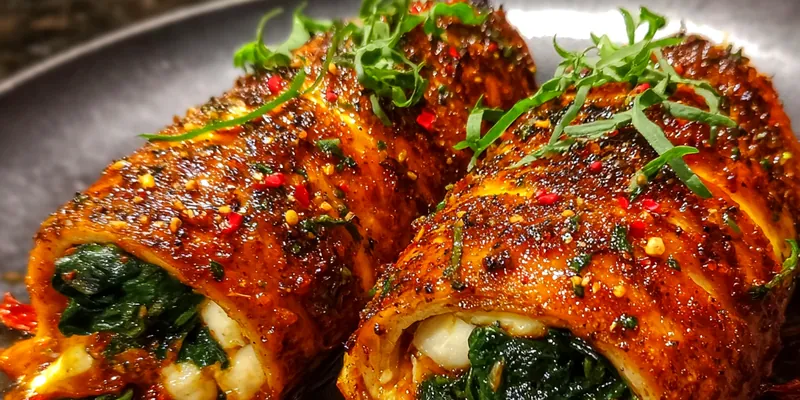 Delicious Herbed Chicken Roll-Ups served on a plate