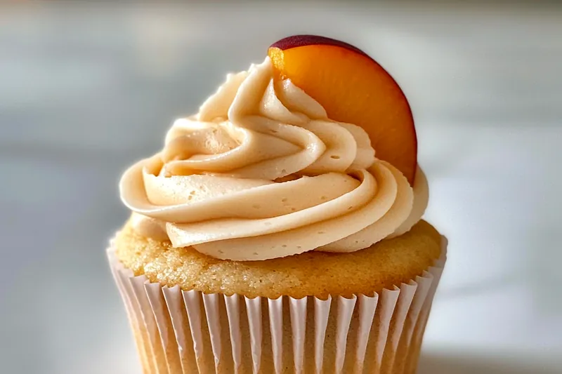 A step-by-step image of assembling Honey Peach Cream Cheese Treats with layers of cream cheese and peaches.