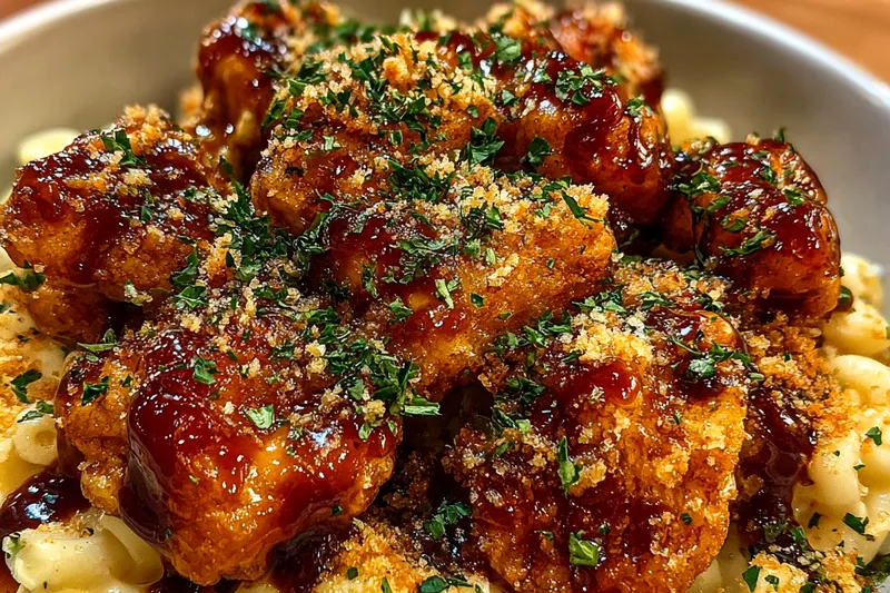 Cooking process for Honey Pepper Chicken Macaroni