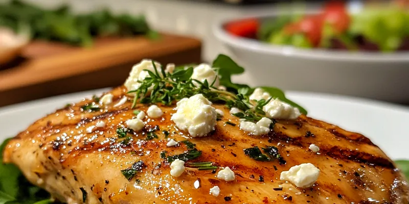 A beautifully plated Savory Hot Honey Chicken Delight served with fresh herbs and garnishes.