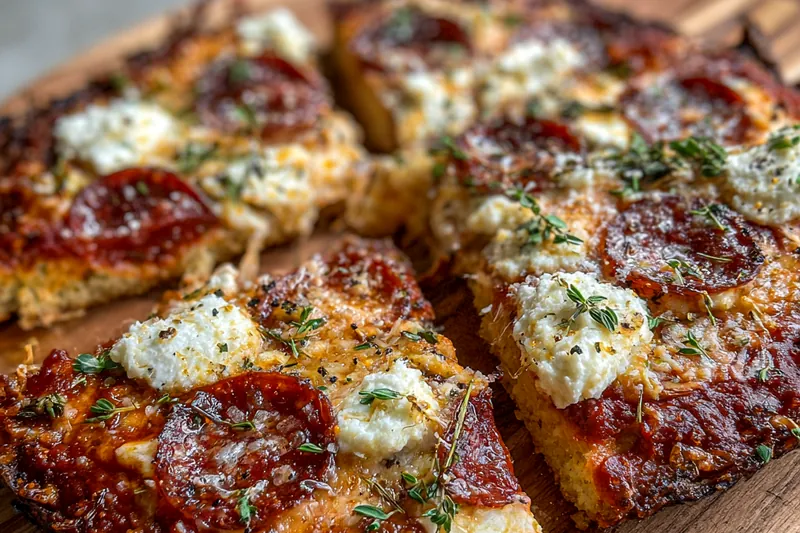 An assortment of fresh ingredients for Savory Sweet Ricotta Pizza including ricotta, mozzarella, honey, and spices.
