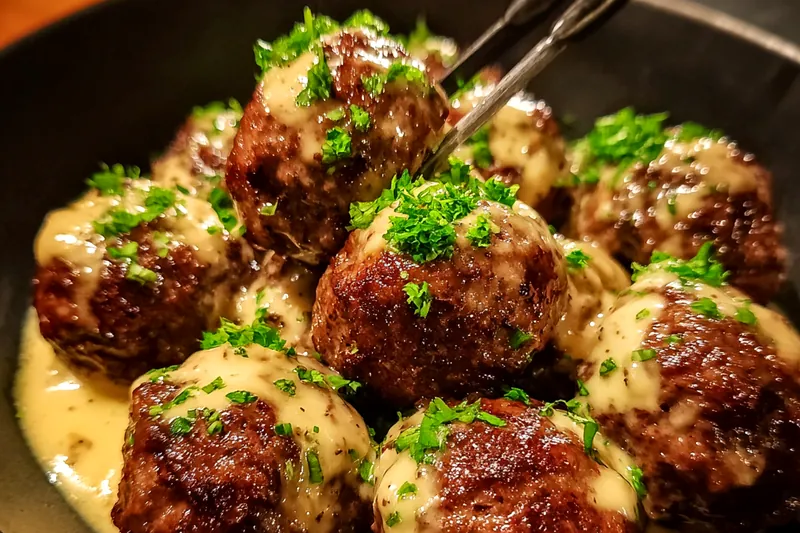 Fresh ingredients for Korean BBQ Meatballs with Spicy Sauce