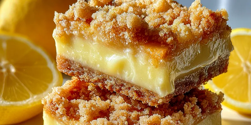 Delicious Lemon Crumb Shortbread Bars served on a plate