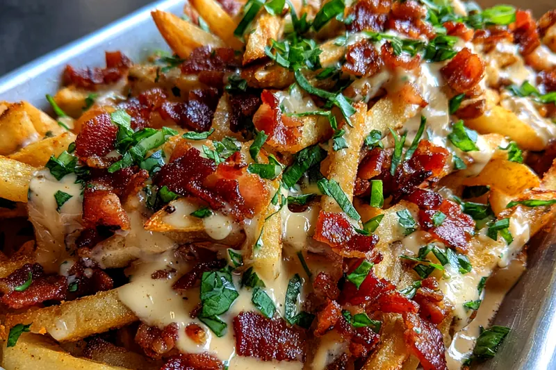 Cooking process for Loaded Bacon Cheese Fries