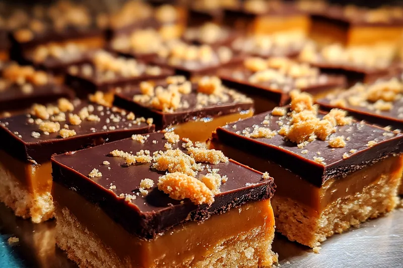 Fresh ingredients for Luxurious Caramel Chocolate Bars
