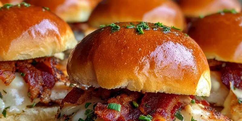 Delicious Maple Bacon Chicken Sliders served on a plate