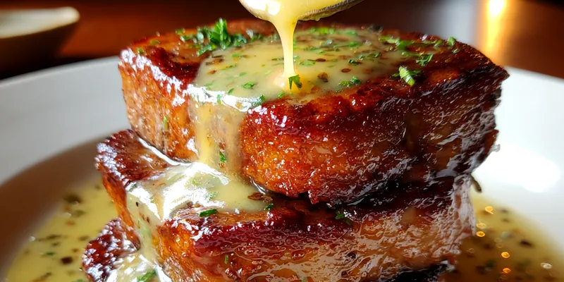 Delicious Maple Bacon Pork Chops served on a plate