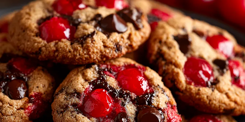 Delicious Maraschino Cherry Chocolate Cookies served on a plate