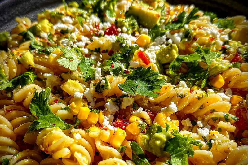 Cooking process for Mexican Corn Pasta Delight