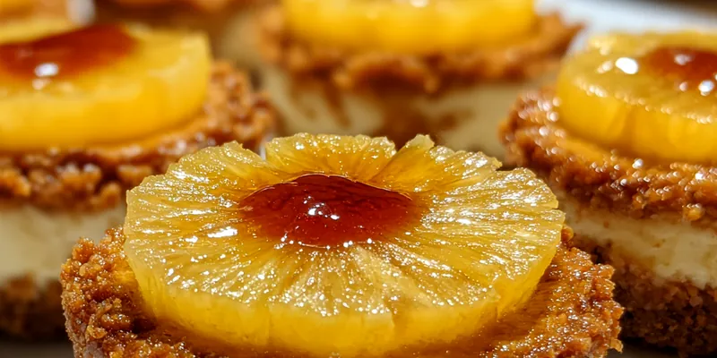 Delicious Mini Pineapple Cheesecake Bites served on a plate