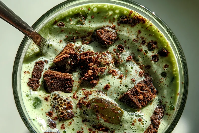 Fresh ingredients for Mint Cookie Milkshake Delight