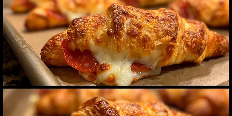 Mozzarella Pepperoni Croissant Rolls - Flaky Buttery Pizza Rolls