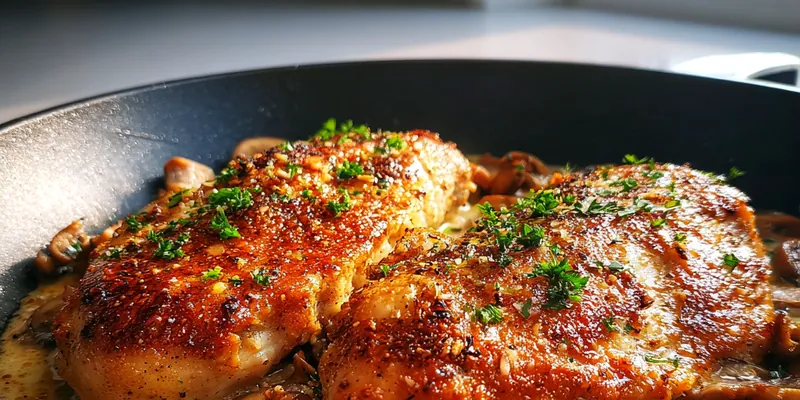 Delicious Mushroom Stuffed Chicken served on a plate