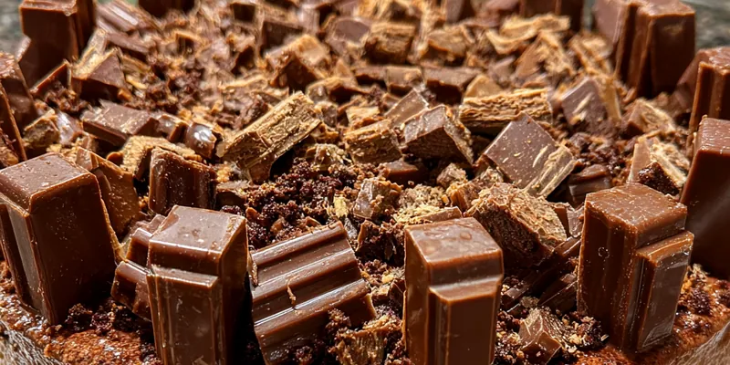 Delicious No-Bake Chocolate KitKat Cake served on a plate