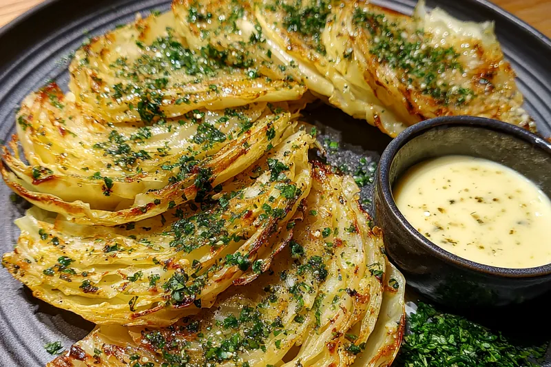 Cooking process for Oven Roasted Cabbage Steaks