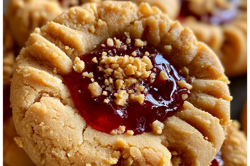Cooking process of Peanut Butter Jelly Delight, showing layers being assembled in a dish.