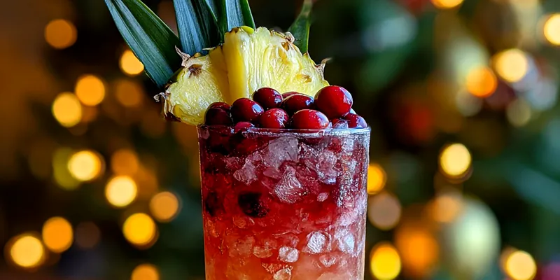 Festive Pineapple Cranberry Cocktail