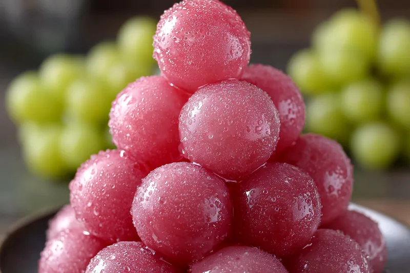 Fresh ingredients for Pink Sugary Grapes Delight