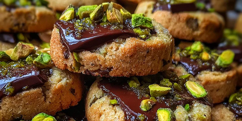 Delicious Pistachio Chocolate Chunk Cookies served on a plate