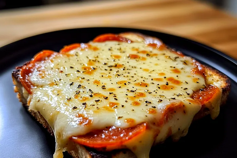 A vibrant setup of fresh ingredients for Cheesy Pizza Sandwich Delight, including bread, cheese, and toppings.