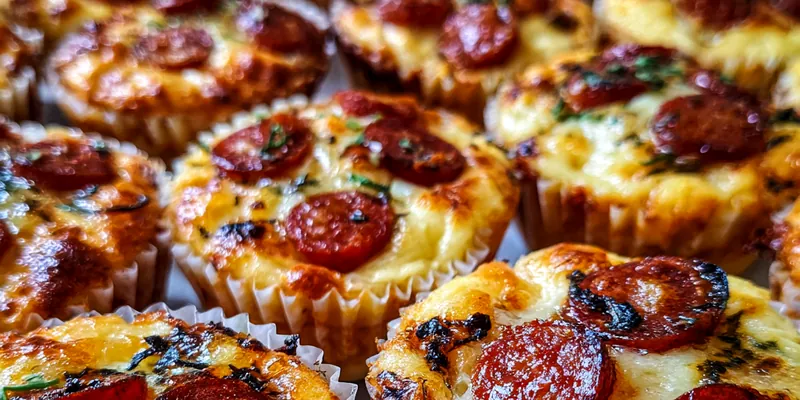 Delicious Quick Savory Muffin Bites served on a plate