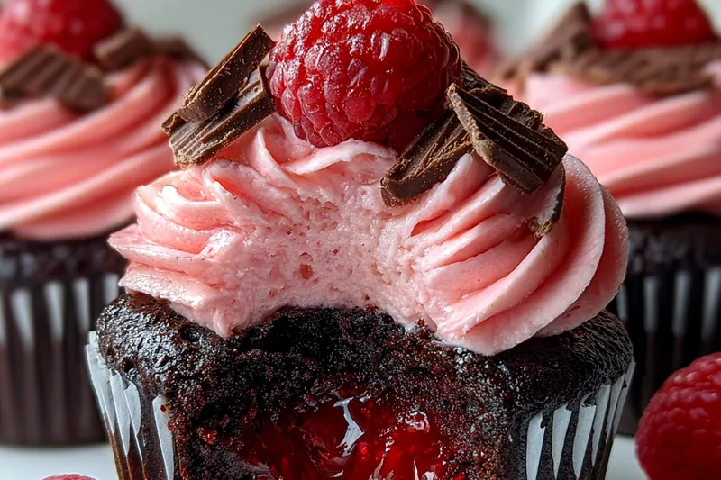 Cooking process for Raspberry Chocolate Lava Cupcake