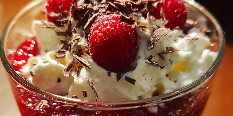 Delicious Raspberry Cream Delight served on a plate