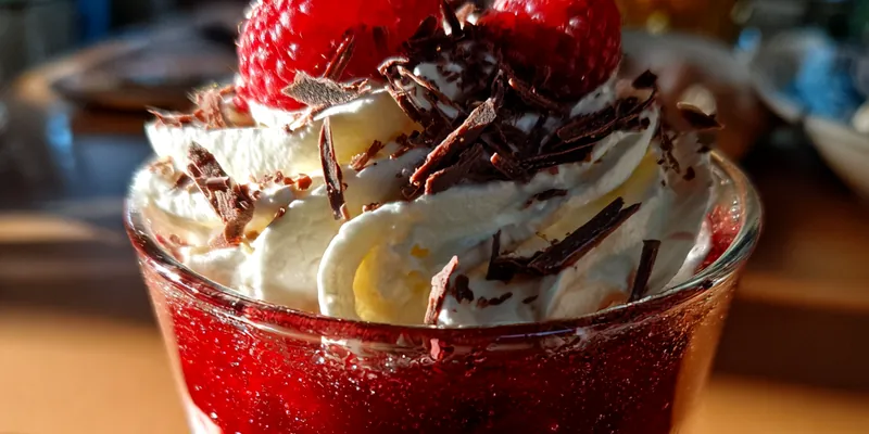 Delicious Raspberry Cream Parfait served on a plate