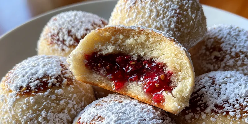 Delicious Raspberry Snowball Cookies served on a plate