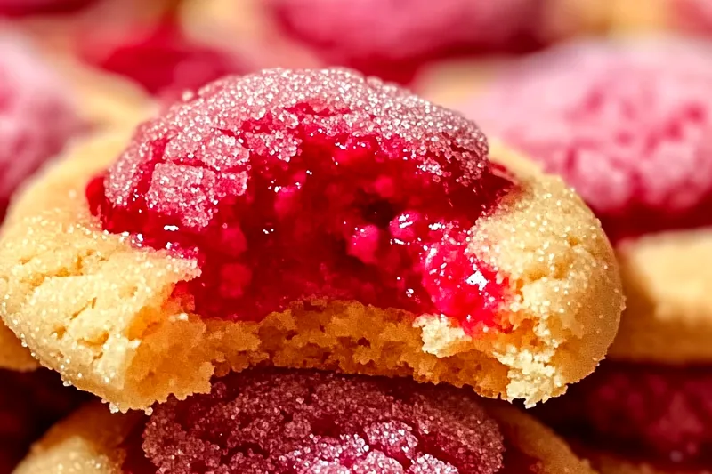 Cookie dough balls rolled in sparkling sugar being placed on a parchment-lined baking sheet, showing proper spacing and coating technique