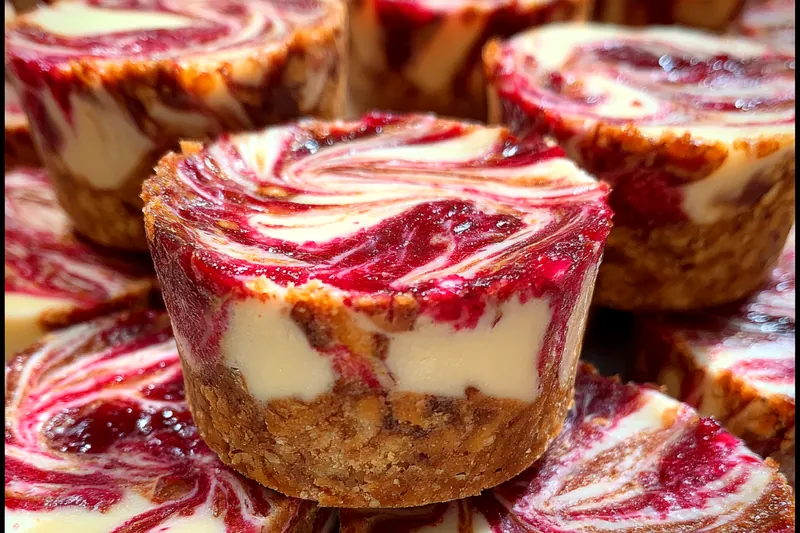 Fresh ingredients for Raspberry Swirl Cheesecake Bites