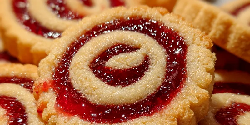 Delicious Raspberry Swirl Shortbread Cookies served on a plate