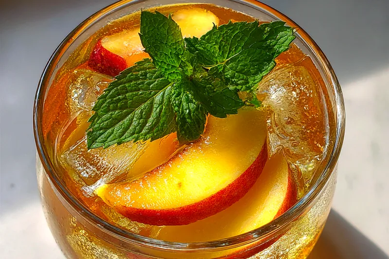 Cooking process for Refreshing Peach Mint Cooler