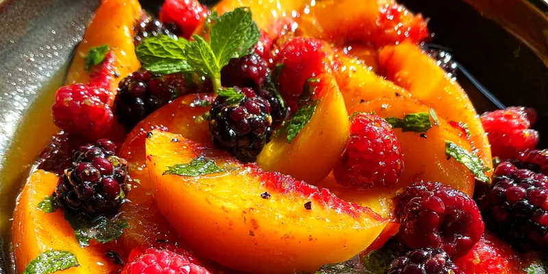 Delicious Refreshing Summer Fruit Medley served on a plate
