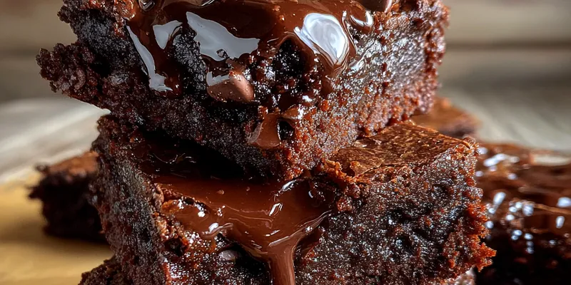 Delicious Rich Fudgy Chocolate Squares served on a plate