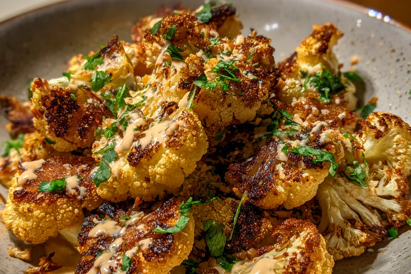 Fresh ingredients for Roasted Cauliflower with Herbs