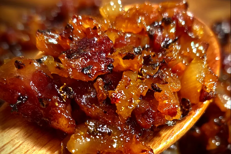 Cooking process for Savory Bacon Onion Jam