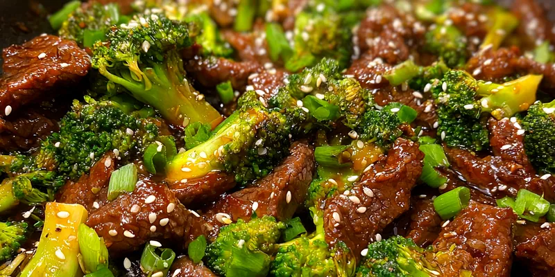 Delicious Savory Beef Broccoli Stir-Fry served on a plate
