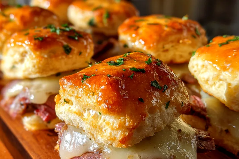 Cooking process for Savory Beef Cheese Biscuits