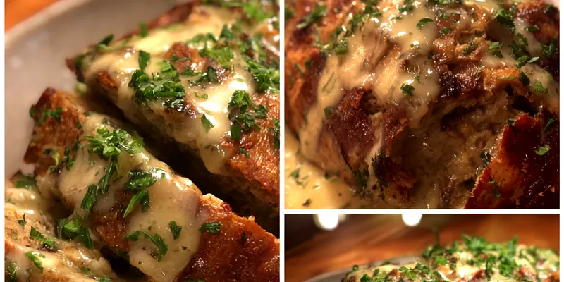 Delicious Savory Garlic Herb Loaf served on a plate
