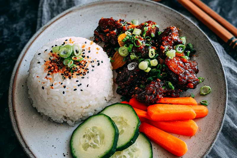 Fresh ingredients for Savory Glazed Chicken Bowl