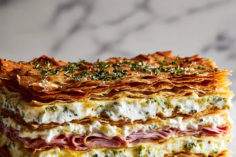 Cooking process of Savory Mille-Feuille