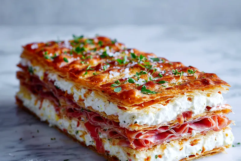 Fresh ingredients for Savory Mille-Feuille with Lemon Ricotta