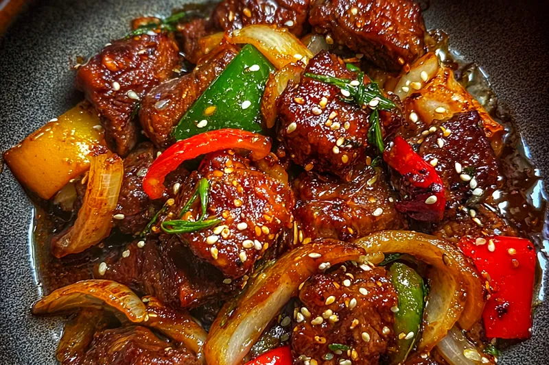 Fresh ingredients for Savory Pepper Beef Delight