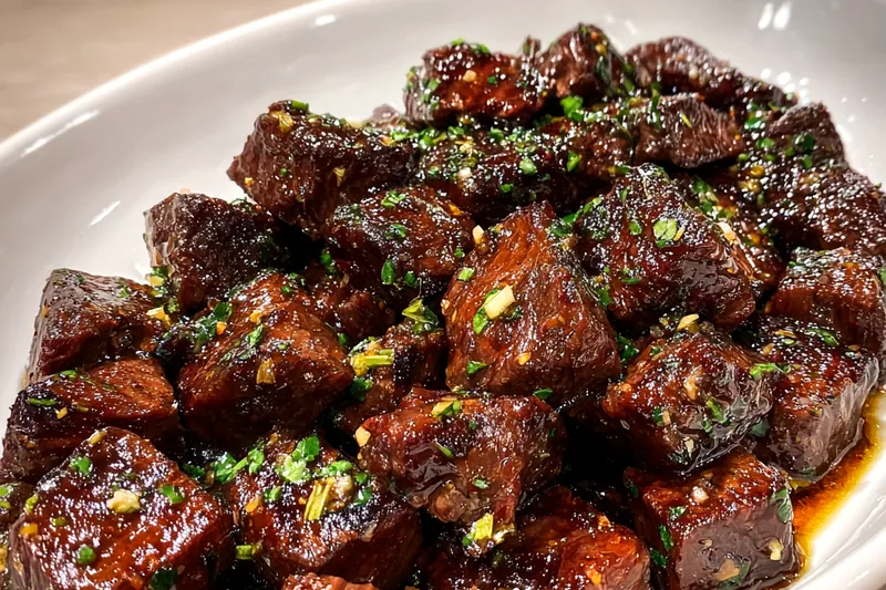 Cooking process for Slow Cooked Steak Bites