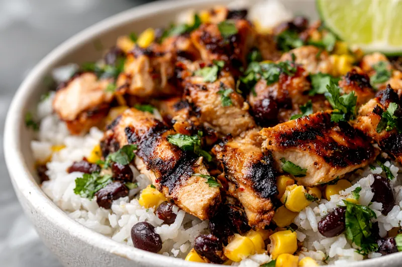 Chicken pieces searing in a cast iron skillet with visible char